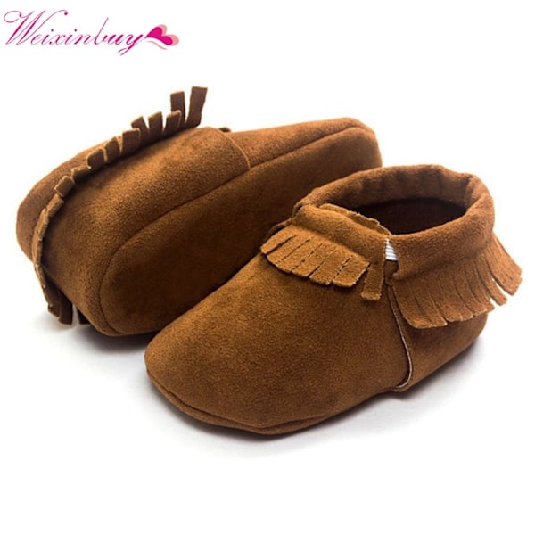 Kop Newborn Baby Frosted Texture Tassel Handmade Soft Bottom Shoes J 0 6months Fyndiq