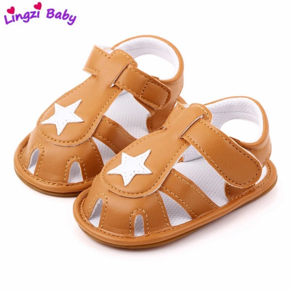 Summer Baby Boy Baotou Soft-soled Non-slip Toddler Sandals Gold 0-6months