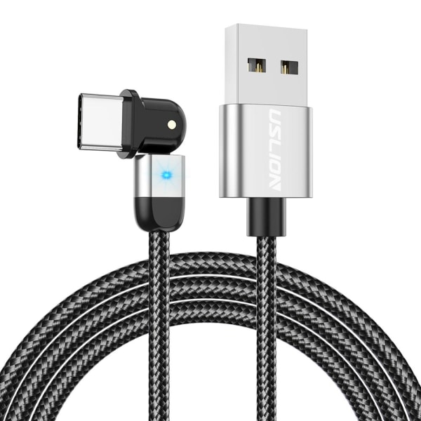 Type-c Micro Usb Cable 3a Fast Charger 180 Degree Rotation Silver Typec 1m