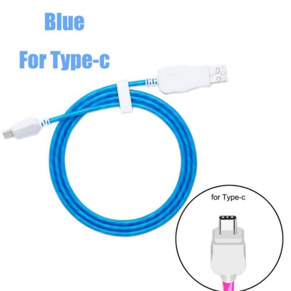 Type-c Usb Cable Visible Glowing Fast Charging 1m