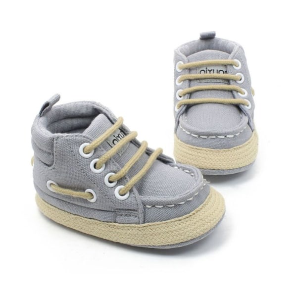 Warm Baby High-top Lace-up Anti-slip Prewalker Shoes 0-18m Gray 0-6months