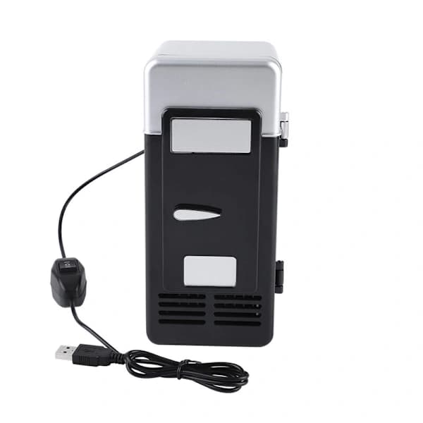 LED-Mini-USB-Køleskab, USB-Køleskab, Drikkevarer, Dåser, Køl og Varme, Sort