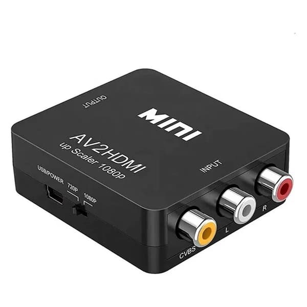 AV2HDMI Mini AV til HDMI-konverter RCA til HDMI-adapter 1080p HD Video Audio