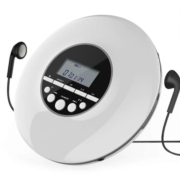 Bærbar CD-afspiller MP3-musikafspiller med stereo-øretelefoner og Bluetooth-udgang CD-afspiller med LCD-skærm