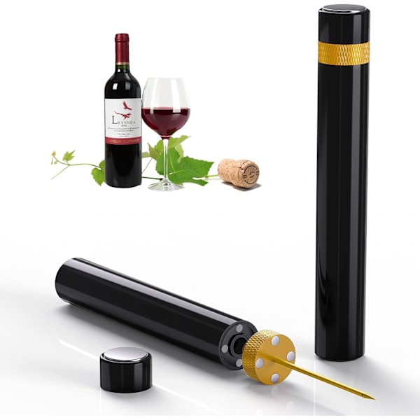 Lufttrycksöppnare för vinflaskor, vinöppnare vinpump enkel korkborttagare korkskruv, utmärkt present till vinälskare - 7S snabb flasköppning, De Gold Wine Opener