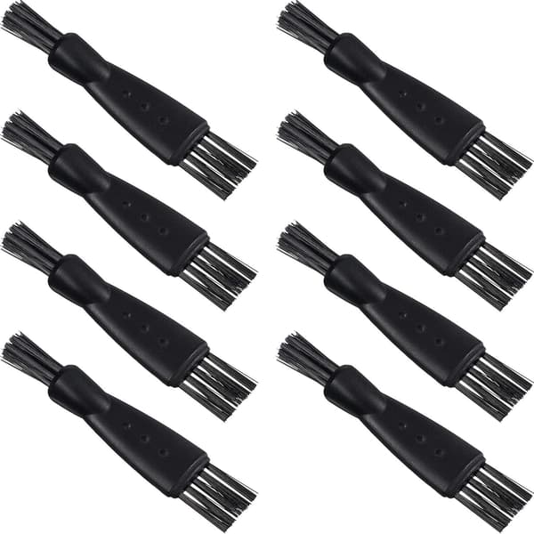 8 stk barberhøvelbørste barberhøvel rengjøringsbørste elektrisk dobbeltsidig trimmer barberhøvel børste rengjøringssett nylon bust PP håndtak