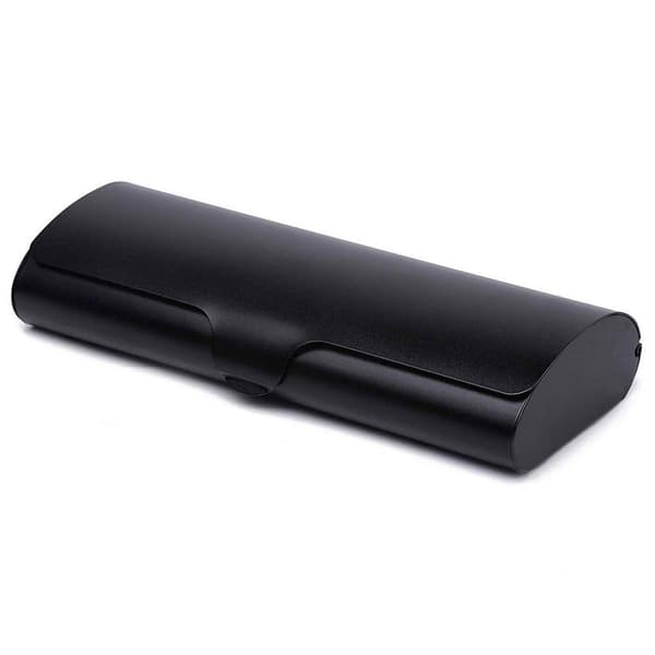 Lett brilleetui med aluminiumskasse og trykknapplukking, egnet for menn og kvinner, perfekt gave til familie og venner (svart)