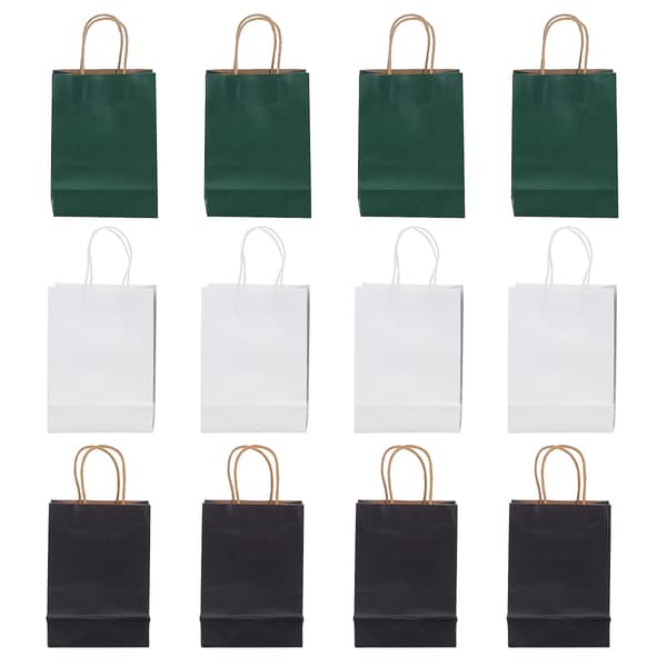 12 stk Kraftpapirposer Gavepose Med Håndtak For Bryllup Fest Shopping Småbedrift