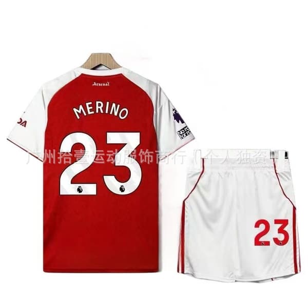2025-2026 Arsenal Hjemme Barn Fotballskjorte Sett med Sokker Nr. 23 Merino{BT}