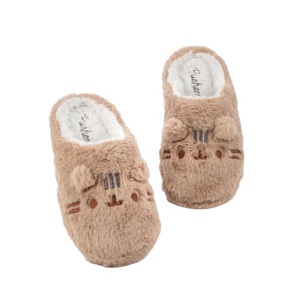 Pusheen Naisten/Tyttöjen tekoturkis tossut 7 -8 Ruskea/Valkoinen Ruskea/Valkoinen(bt)