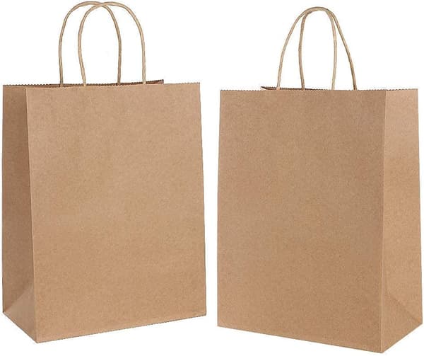 Gavepose 30 stk Kraftpapirpose med Håndtak, Papirpose til Bursdag, Bryllup, Jul og Festfeiring (Tykk)