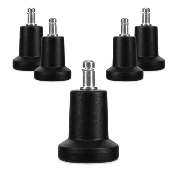 Klockor för kontorsstol - 5-pack ersättningsstols hjulspetsar 10/22 mm - Fast och tyst sitsben för hårt golv