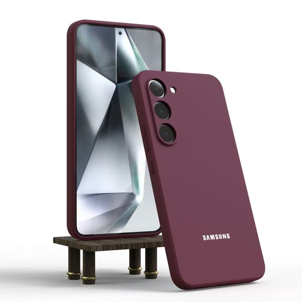 Burgundy Blød Silikone Case til Samsung Galaxy S24 S23 S22 S21 S10 FE Ultra A55 A54 A35 A34 Til S21