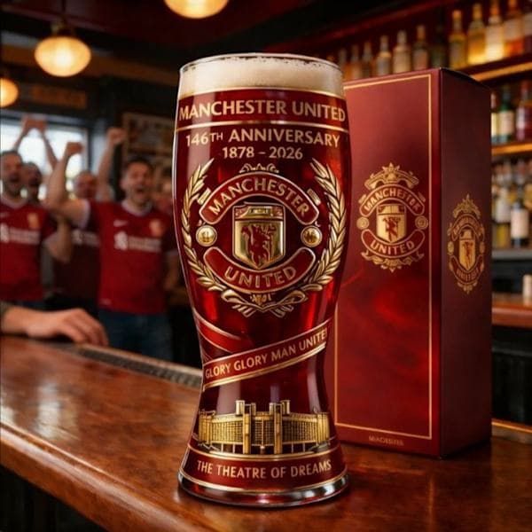 Jubileumsølglass Flaggflaskedesign Whiskykopp Barfest Drikkegave 425ml*Fotballjubileumsølkopp Manchester United*