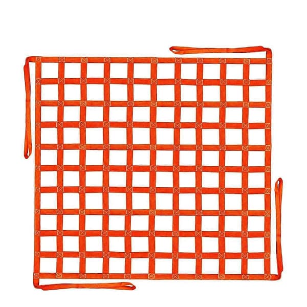 Løftenet 1 x 1 m, løftenetstropper til hejsning, 300 kg bæreevne, nylon løftestropper (BT)