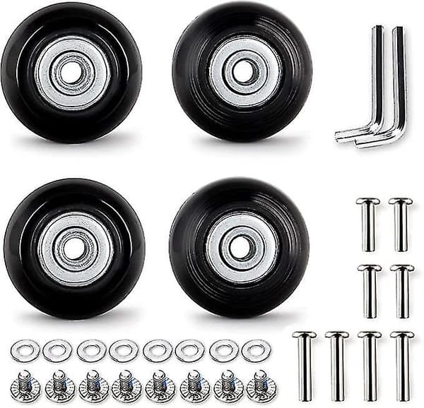 50mm Sæt med 4 Kufferthjul Kufferthjul Udskiftning Gummitrolley Kufferthjul Udskiftningsdele Svinghjul Lejer