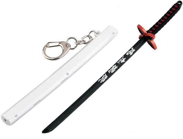 Demon Slayer Sverd Mini Katana Nøkkelringer Anime Figur Tanjiro For Menn Kimetsu No Yaiba Zenitsu Nøkkelring Cosplay Anheng
