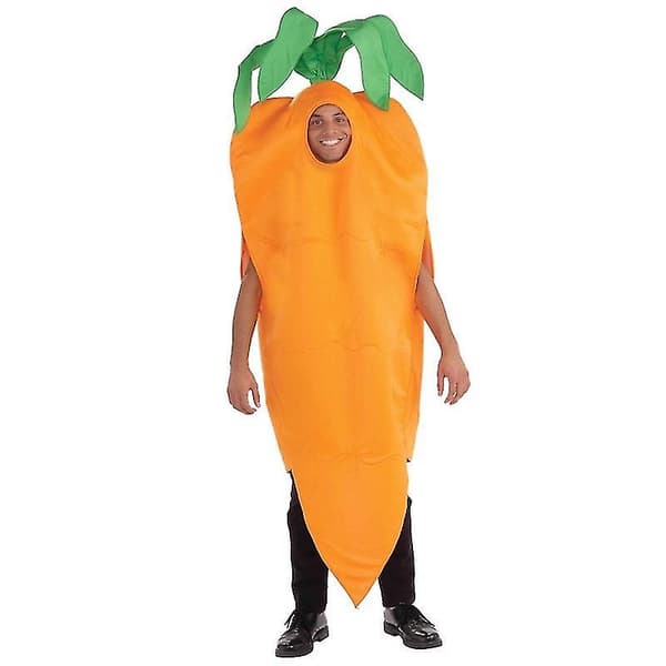 Hauska Porkkana-asu Aikuisille Miehille ja Naisille - Cosplay Halloween-naamiaiset Yksinkertainen Halloween-asu