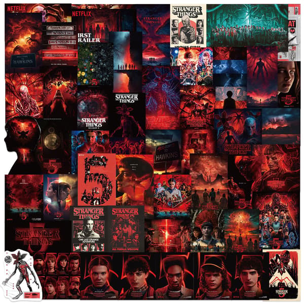 Stranger Things Sticker Pakke | Graffiti Stil Klistermærker | Fan Art Dekorative Klistermærker *Model 1-54 stk*