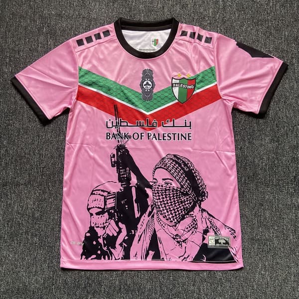 Palestina fotballdrakt for fans, sesongen 2022-2023, retro fotballdrakt, Palestina rosa fotballdrakt{BT)