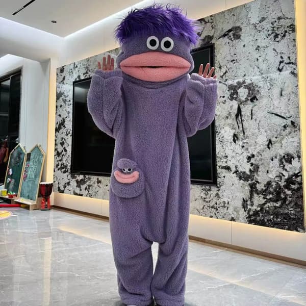 Store Munn Monster Onesie Pyjamas Vinter Tykk Korallfleece Stygg Søt Morsom Varm Koseklær For Voksne Cosplay Jumpsuit