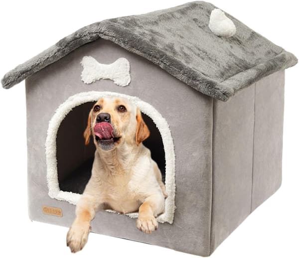Kæledyrsseng - semi-lukket hundeseng - varm om vinteren og egnet til alle årstider (egnet til små til mellemstore hunde, der vejer op til 10 catties)