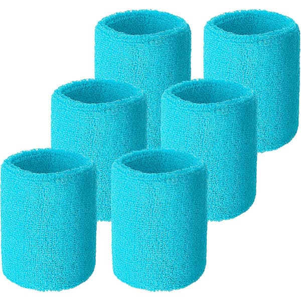 6-pakning svettebånd til håndleddet Tennisarmbånd Absorberende svettebånd for fotball, basketball, løping, atletisk sport og trening