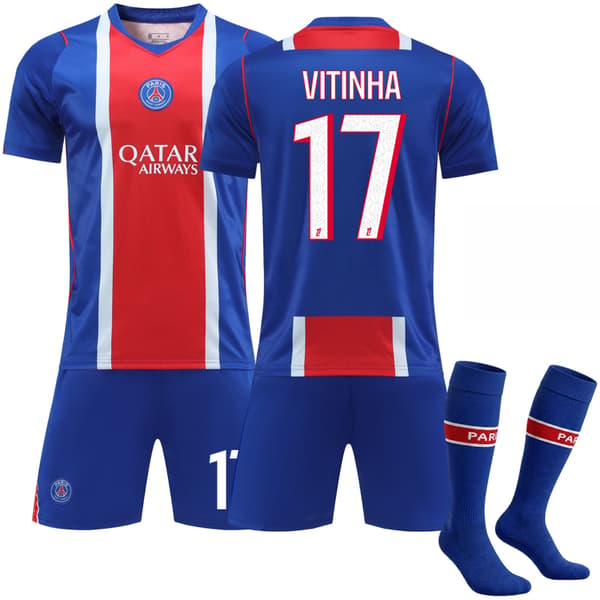 2026-2027 Paris Saint Germain Barn Hjemme 1-stjerners drakt nr. 17 Vitinha