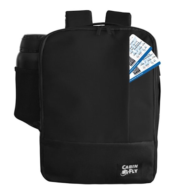 Cabinfly Kabinväska - Bellanca - 40X30x15 Cm - Polyester 600D - Lätt - Laptopfack Svart