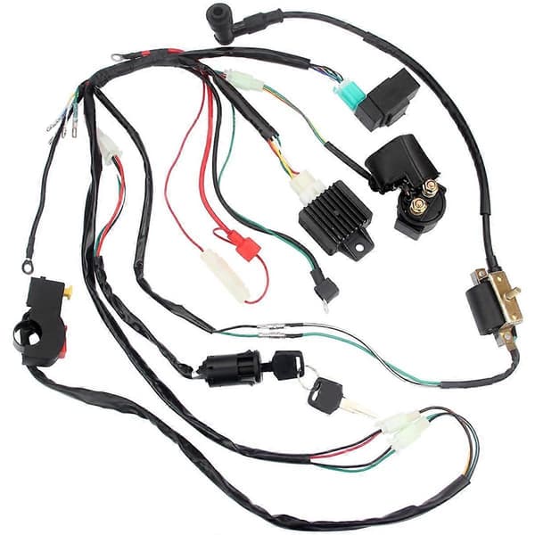 Kabelhärva CDI Tändspole Kit för 50cc 70cc 90cc 110cc ATV Elektrisk Quad Fyrhjuling, Komplett Fordon