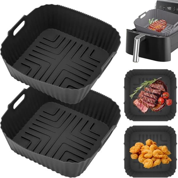 2-delt silikone airfryerform, airfryertilbehør til Ninja MAX PRO AF180EU, Philips XL 6.2L, Airfryer AF140EU 4.7L