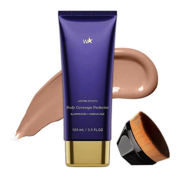 Body Coverage Perfector Vandtæt Ben- og Kropsmakeup - Tatoveringsdækkende Makeup 3,5 Fl.oz Farve 05 Med Børste