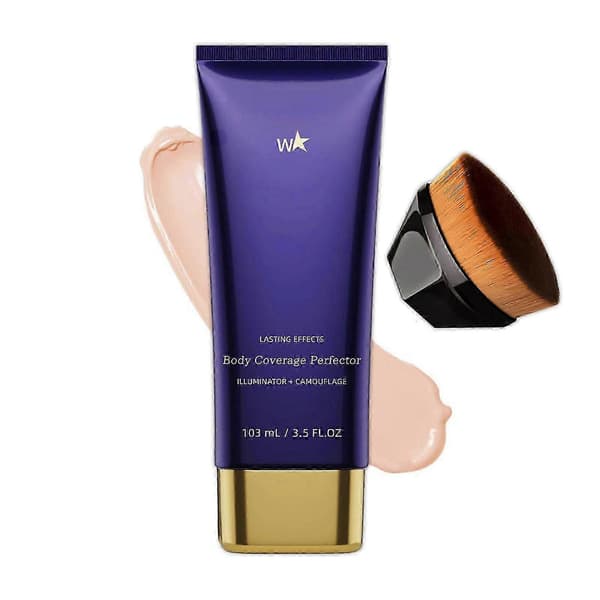 Kropsdækkende Perfector Vandfast Ben- og Kropsmakeup - Tatoveringsdækkende Makeup 3,5 Fl.oz Farve 01 Med Børste