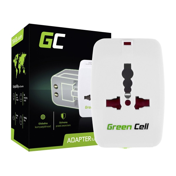 Green Cell Universaladapter För Eluttag Vit