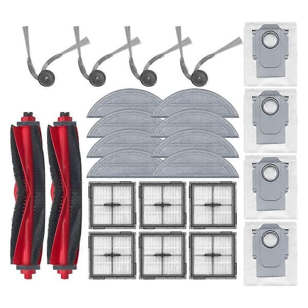 24 stk. reservedele til Roborock Q10 S5/Q10 S5+/Q10 X5/Q10 X5+/Q10 VF/Q10 VF+ hovedbørste sidebørste filter moppeklud støvpose