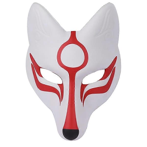 PU-nahkaiset japanilaiset Kabuki Kitsune -ketun naamiot japanilaisiin anime-cosplay-halloween-juhlapukuihin joustavalla vyöllä