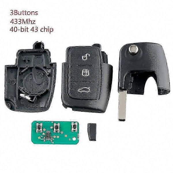 Ford Focus Fiesta 2013 Smart fjernkontroll bilnøkkel 3 knapper 433MHz erstatning