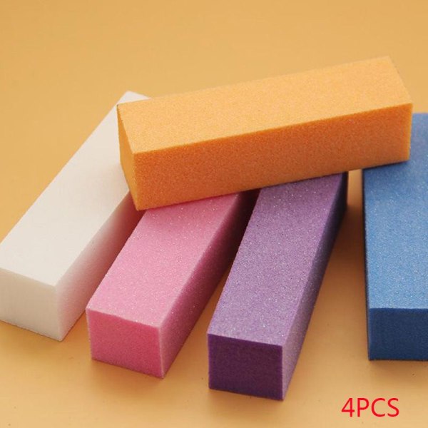 4pcs 4-ways Sides Buffing Sand File Nail Pedicure Polish Block Random Color
