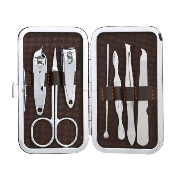7 In 1 Portable Stainless Steel Nail Clippers Manicure Set As The Picture