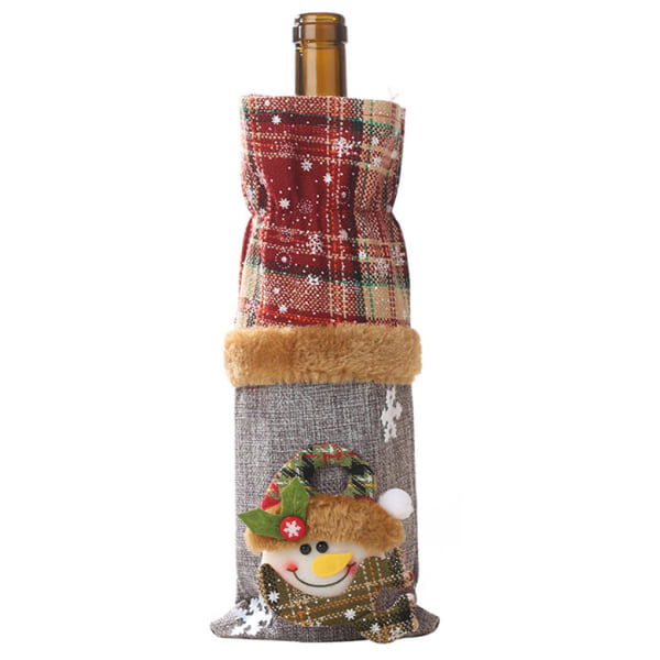 Christmas Red Wine Bottle Cover Candy Gift Bag Dinner Decoration No.2
