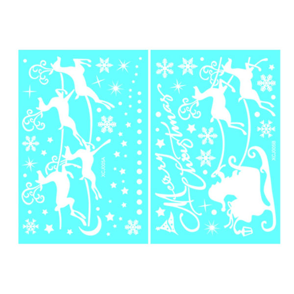 Christmas Window Snowflake Elk Cling Decal Stickers Decoration As The Picture