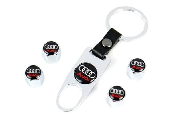 Audi-logo venttiilin korkit avainrenkaalla