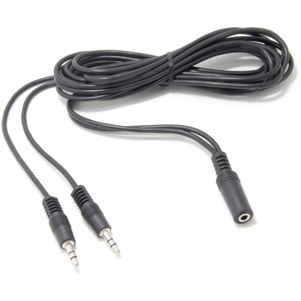 Tech of sweden 3.5 Mm Hona Till 2 Hane Y Splitter Audio Kabel 1,5 Meter Black One Size