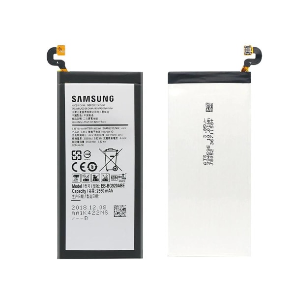 Tech of sweden Original Samsung Galaxy S6 Batteri Eb-bg920abe Silver One Size