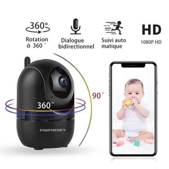Wi-Fi Video Baby Monitor Kamera Trådløs HD Video Baby Monitor med Automatisk Bevegelsesdetektor Nattesyn