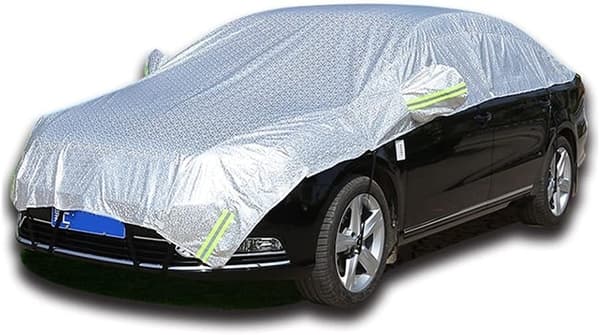 Bilkarossskydd Universal Halvbilsskydd Solskydd Utomhus Solreflektion Aluminiumfilm Vattentätt Autosnöskydd Lämpligt för sedaner