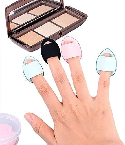 5 st fingerpuderpuffbandhandtag smink minipuderpuff foundationssvamp mineralpuder vått torrt sminkverktyg