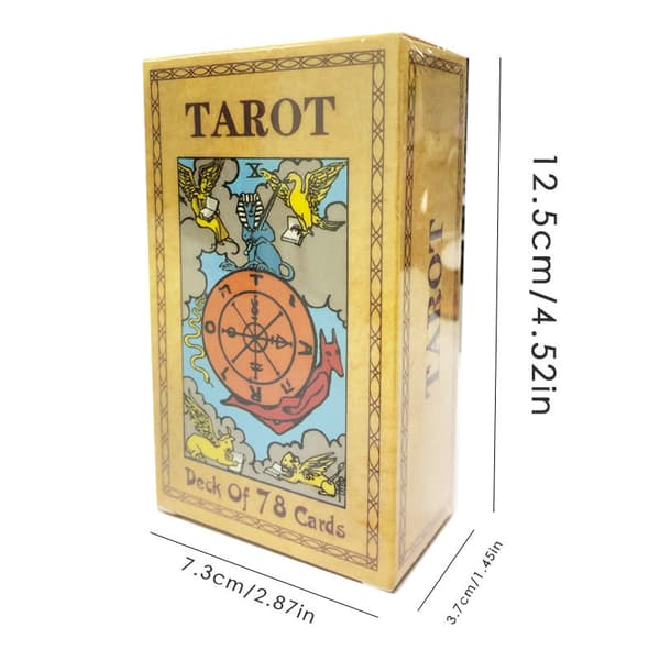 Tarotkortstokk med guidebok for nybegynnere, inkludert fargerik guidebok, tradisjonelle tarotkort, klassisk tarotstokk med 78 kort