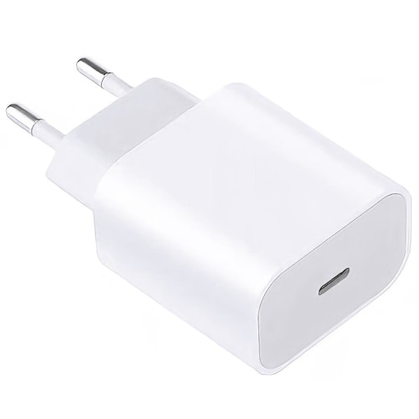 No name Oplader Til Iphone - Strømadapter 20w Usb-c Hurtig White 1st Strömadapter