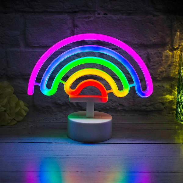 No name Led Lampe / Natlampe Neon - Rainbow Bordlampe Multicolor